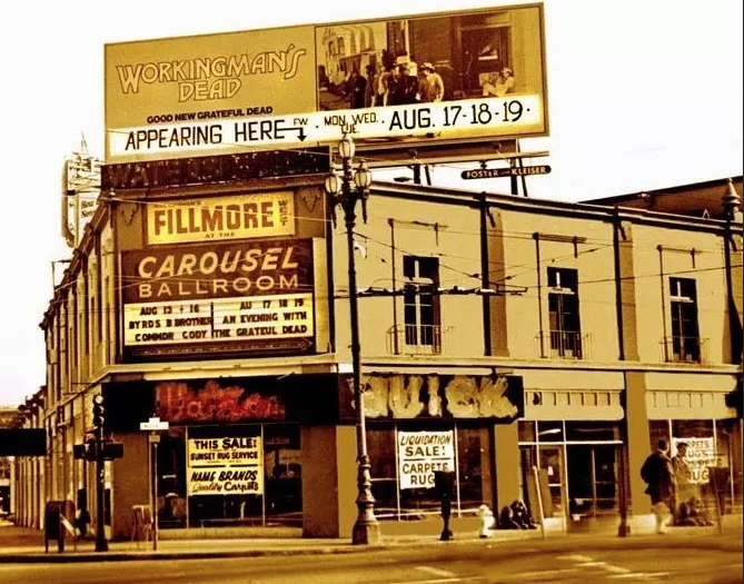 The Fillmore West in the 1960s.