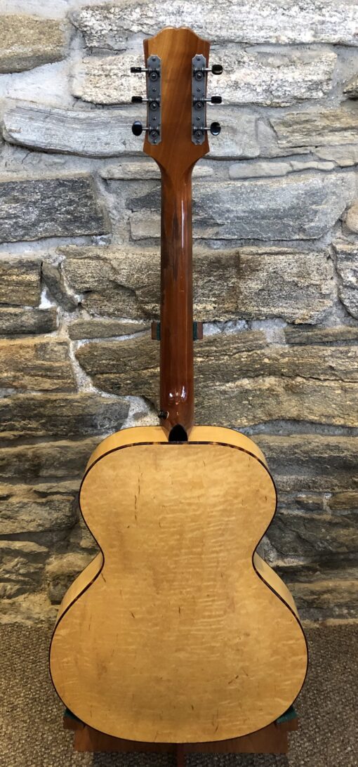 Back of 1943 Epiphone Ritz featuring maple back and neck with vintage patina